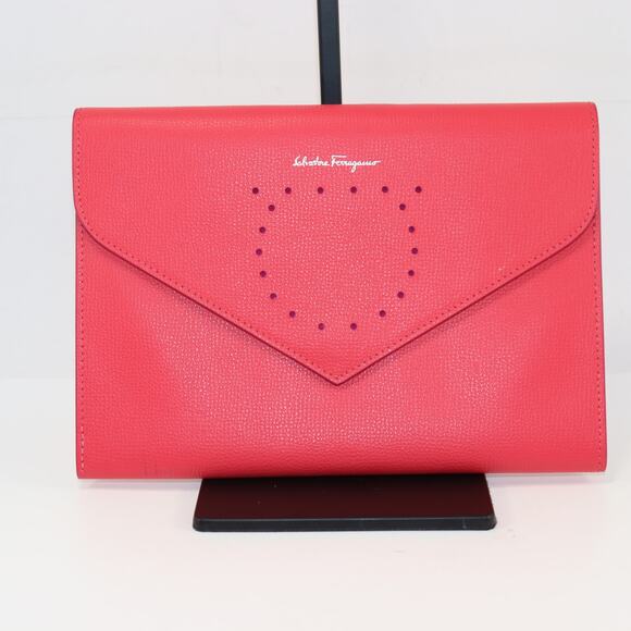 Salvatore Ferragamo Pink Leather Tablet Case Sleeve Fits Kindle or iPad Mini - Picture 1 of 5